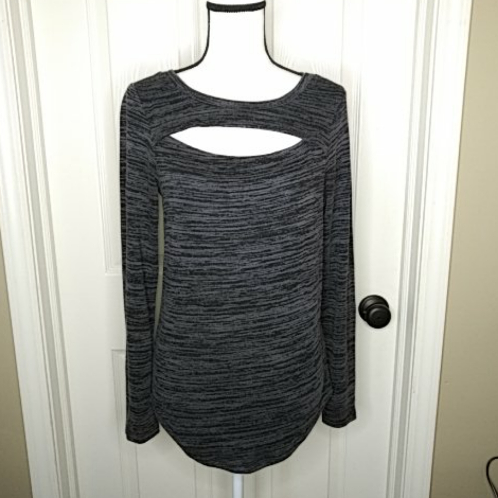 Juicy Couture Marled Black Sweater w/Key Hole Neckline @ Bust Sz. L